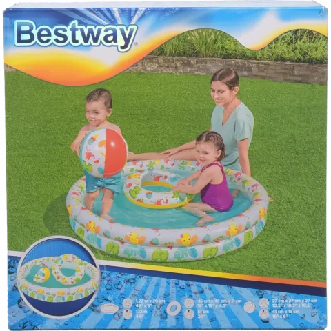 Басейн дит. Bestway 51124 підводний світ 137 л. 2 кільця круг/ м`яч 122-20 см