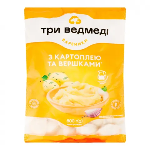 Вареники Три Ведмеді 800 г картопля з вершками