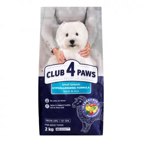 Корм д/собак Клуб 4 лапи 2 кг сух. Ягня та рис д/малих порід