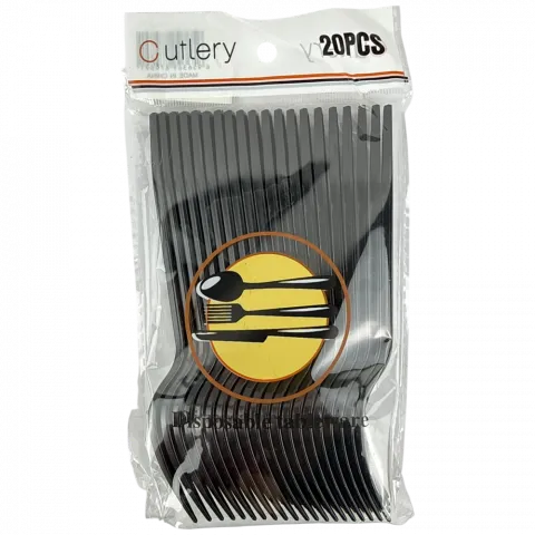 Виделки пластикові 155мм 20шт. Чорний арт. 34901A-14 И894