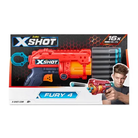 Іграшка Швидкострільний бластер Zuru X-Shot Red Excel Fury 4 16 патронів 36377R