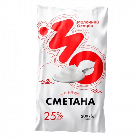 Сметана Молочний Острів 25 200 г