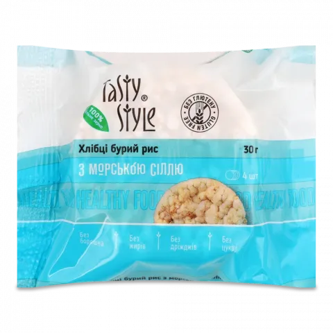 Хлібці Tasty Style 30 г Бурий рис з морською сіллю