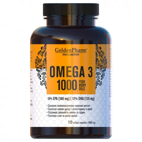 Добавка дієтична Golden Pharm Омега-3 1000 мг 120 капс.