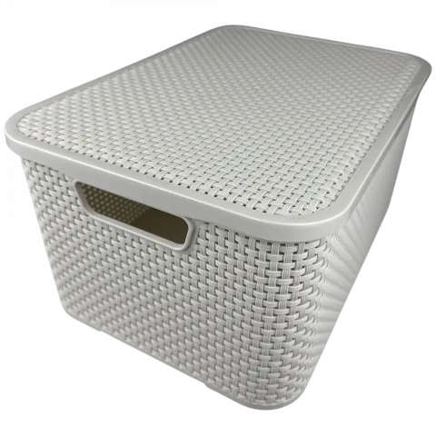 Кошик з кришк. RATTAN Branq 19 л арт.1724 білий И417 (Польща)