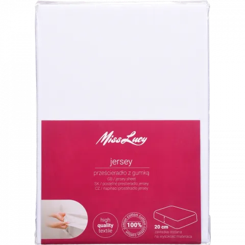 Простирадло з гумкою JerseyMISS LUCY 160200 см біле арт. 8A0118 И168