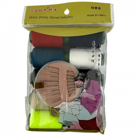 Набір швейний: нитка 10 шт./асорті поліестер; голки арт. 34203-1 И486