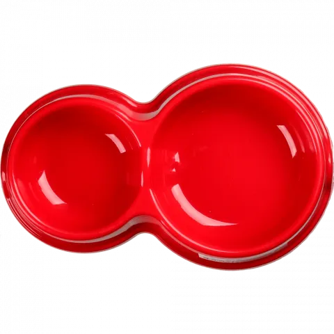 Миска д/котів Природа 0,25/0,45 л 2 червона подвійна