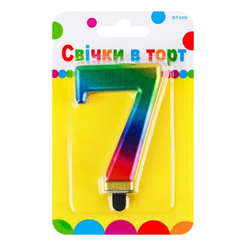 Свічка Party Favors Цифра 7 Кольорова