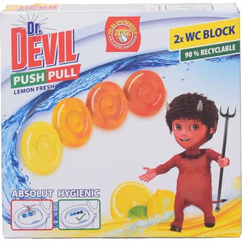 Освіж. д/унітазу Dr.Devil 2х20 г Лимонний фреш