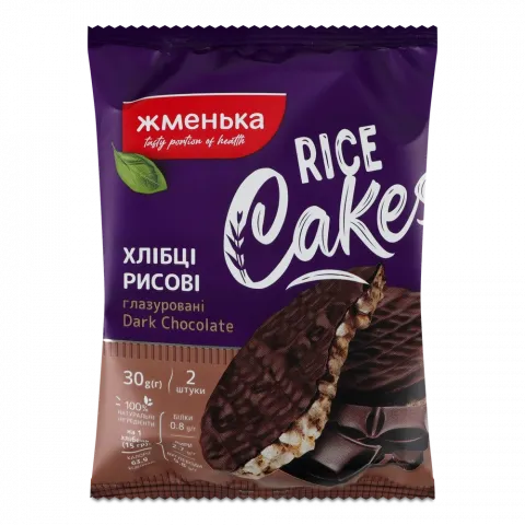 Хлібці Жменька 30 г рисові глазур. Dark Chocolate