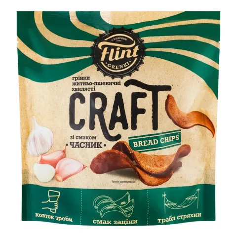 Грінки Flint Craft Grenki пшен.-житні 80/90 г Часник