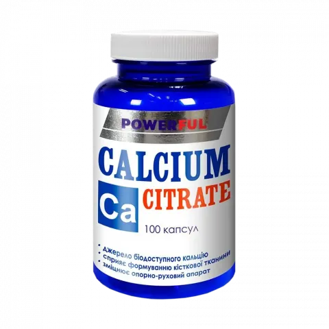 Добавка дієтична PowerFul Кальцію цитрат 1 г 100 шт. капс.