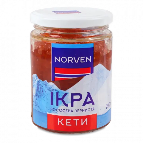 Ікра лососева кети Norven 290 г скл.