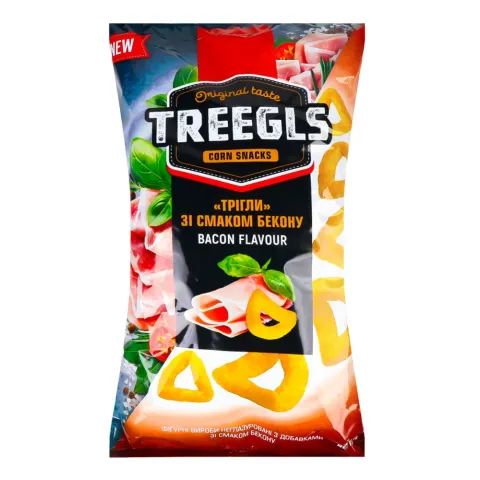 Кукурудзяні снеки Treegls 150 г з беконом