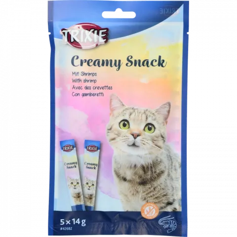 Ласощі д/котів Trixie Creamy Snacks 5х14 г з тунцем і креветками