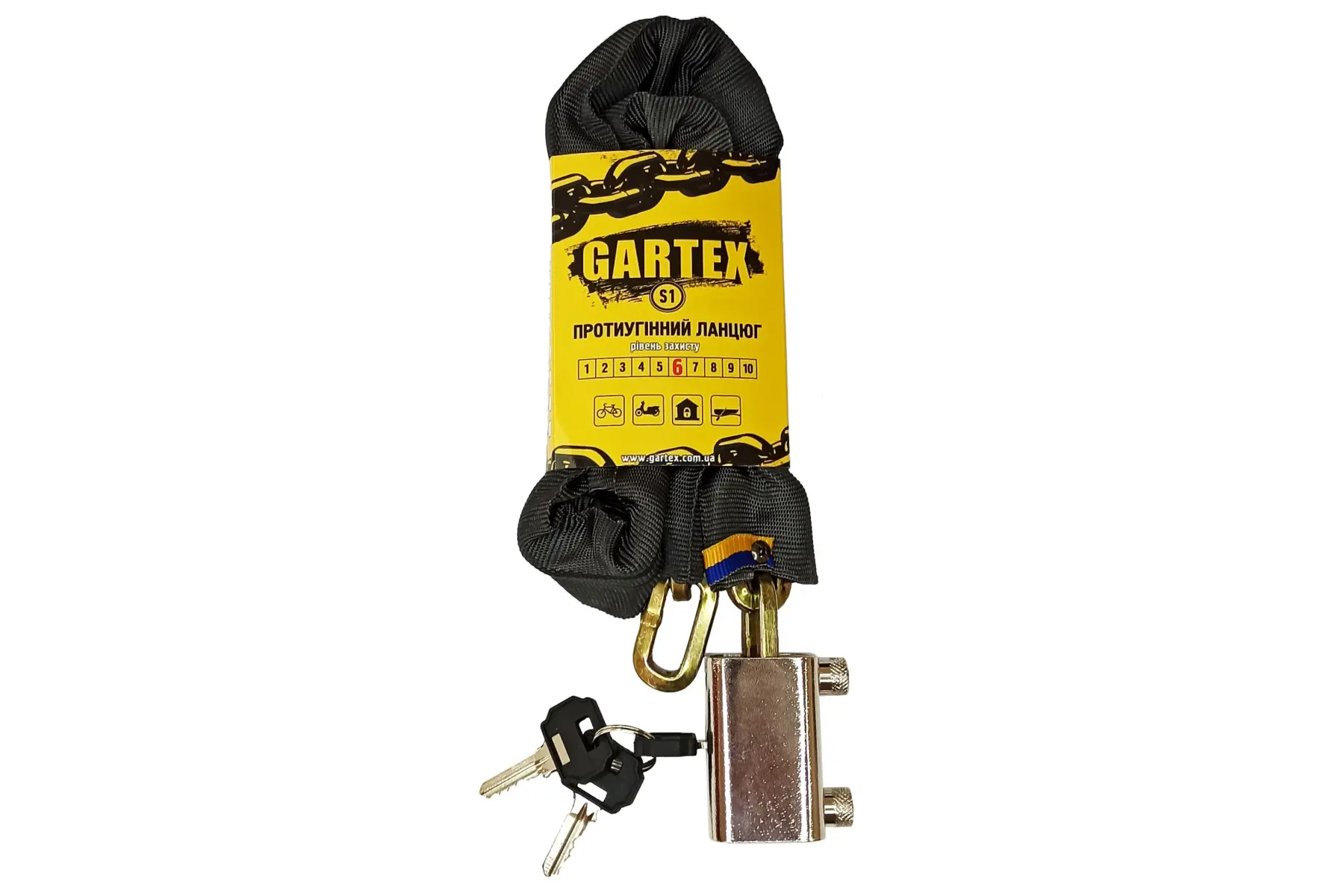 Замок ланцюг Gartex S1 PRO (800mm/6mm hardened)